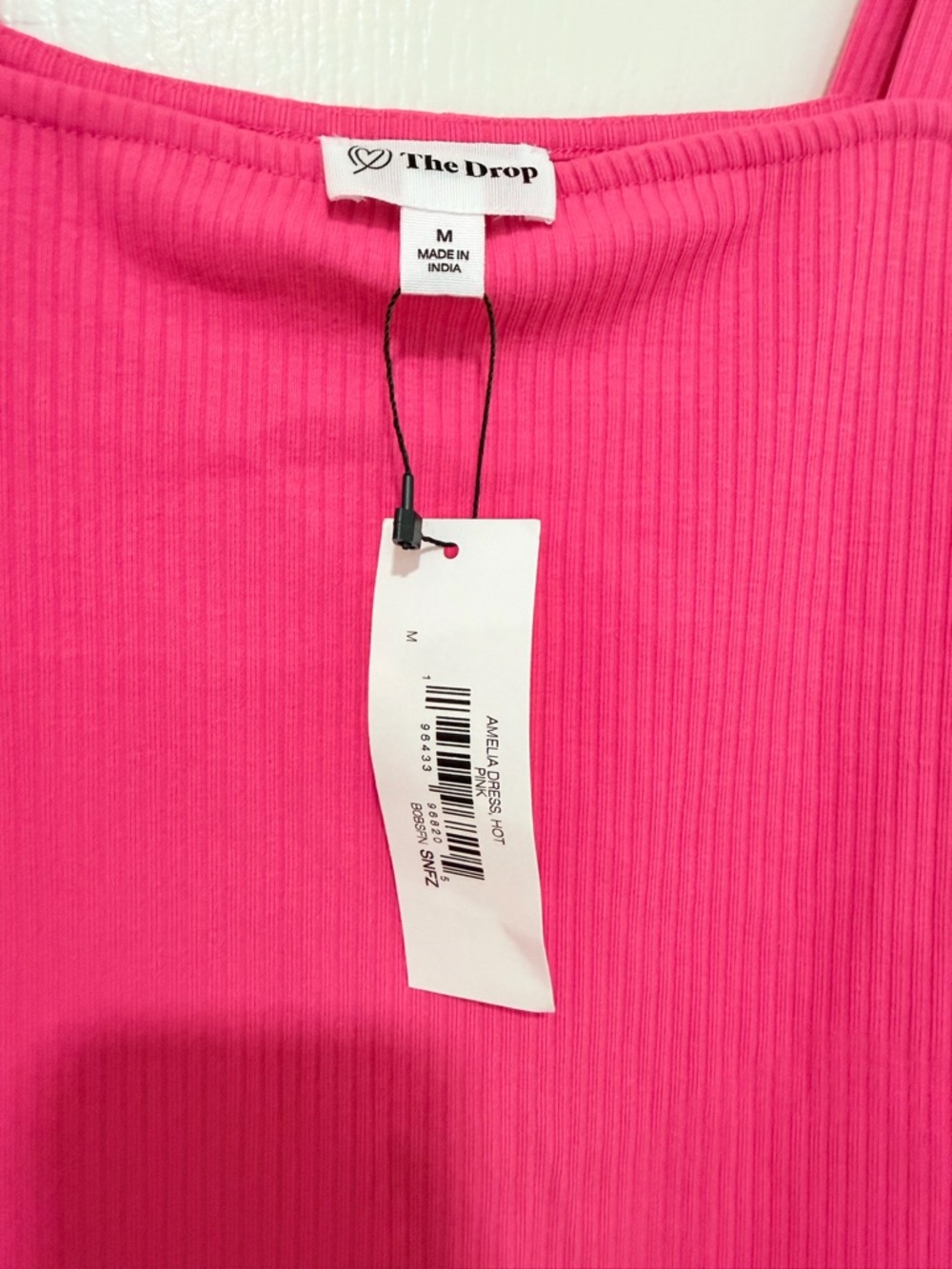 Sleeveless Square-Neck Hot Pink Midi Dress NWT Size M - Picture 5 of 6